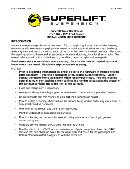 Installation Manual